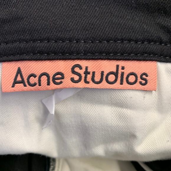 ACNE STUDIOS Size 35 Black Denim Straight Slim Five Pockets Jeans - Picture 4 of 4